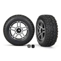 Roues Montees Collees Satin Chromes Noires 2,6 (X2) - Traxxas - Traxxas