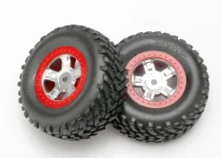Roues Montees Collees Sct Jantes Rouges (2) - Traxxas