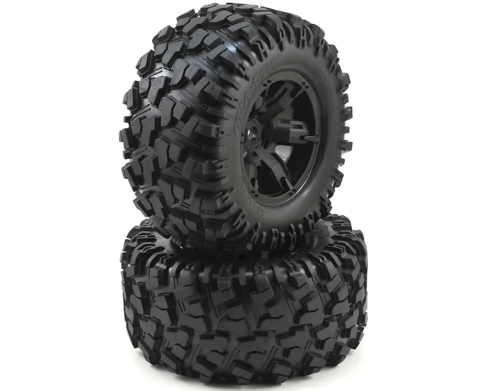 Roues Montees Collees X-Maxx 8S Noires (2) - Traxxas
