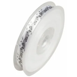 Ruban satin 25m imprimé Musique - RueDeLaFete