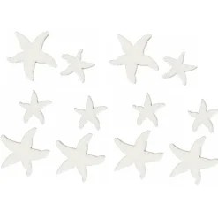 Sachet de 12 Confettis Etoiles de mer en bois Blanc - RueDeLaFete