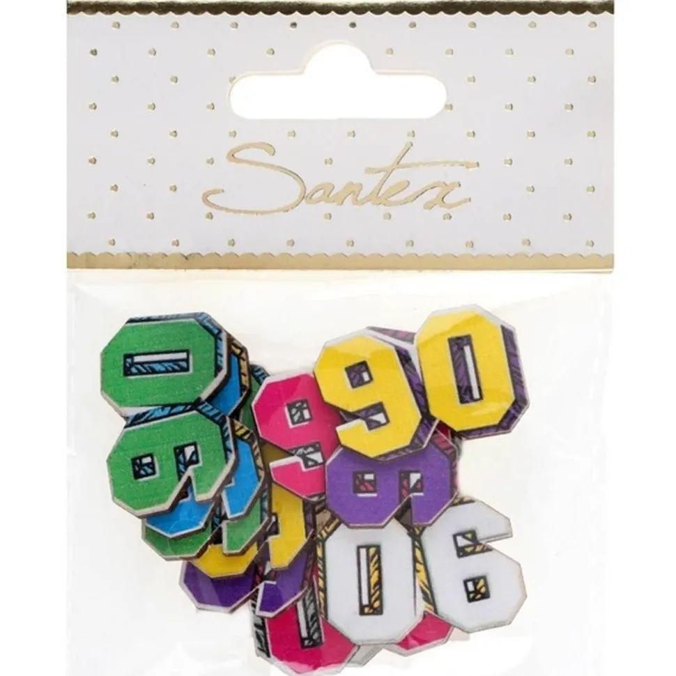 Sachet de 12 Confettis 90'S en bois années 90 - RueDeLaFete