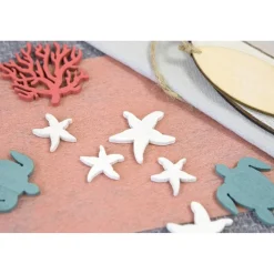 Sachet de 10 confettis TORTUES de Mer en BOIS, Turquoise - RueDeLaFete