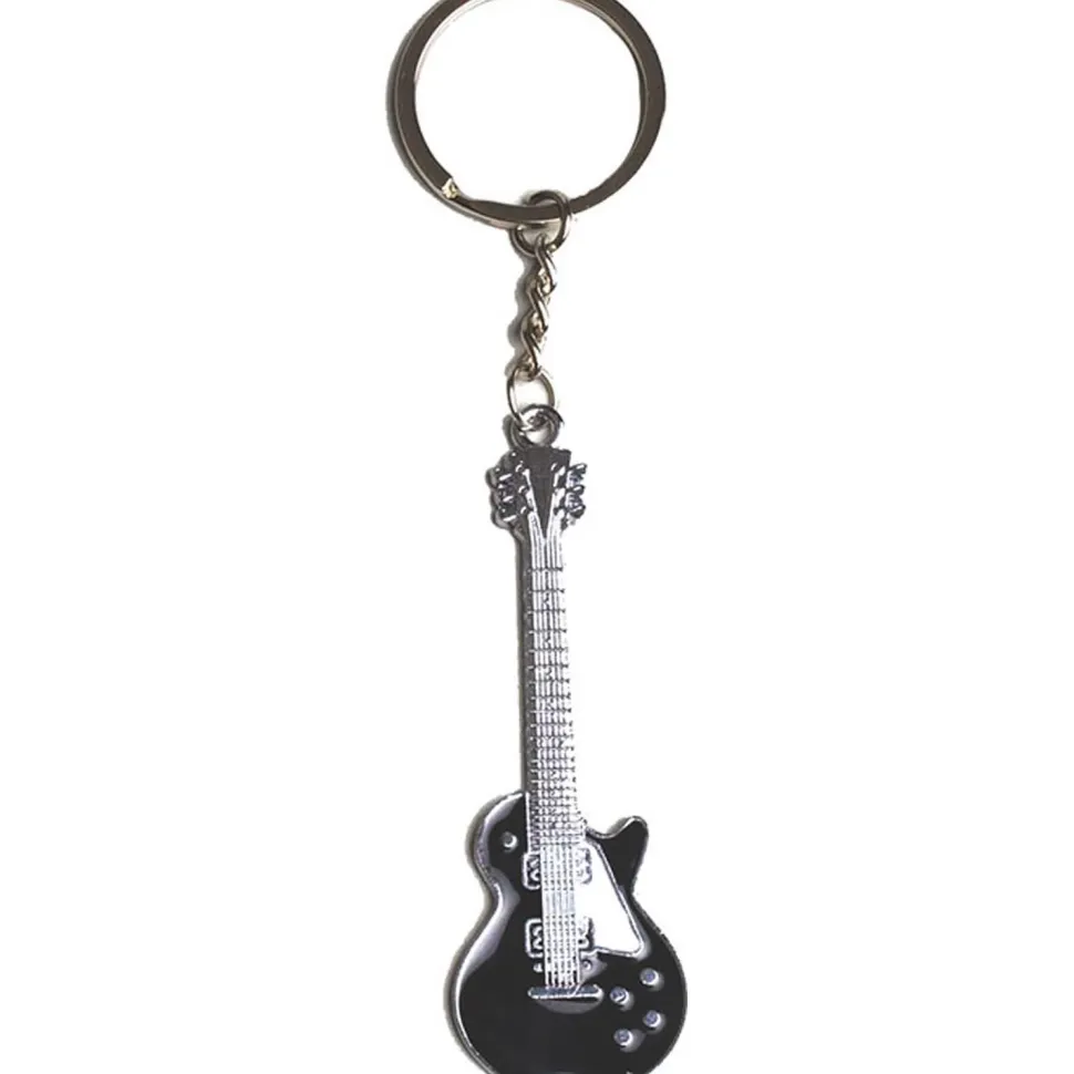 Sachet de 1 porte-clés métal Guitare rock Noire - RueDeLaFete