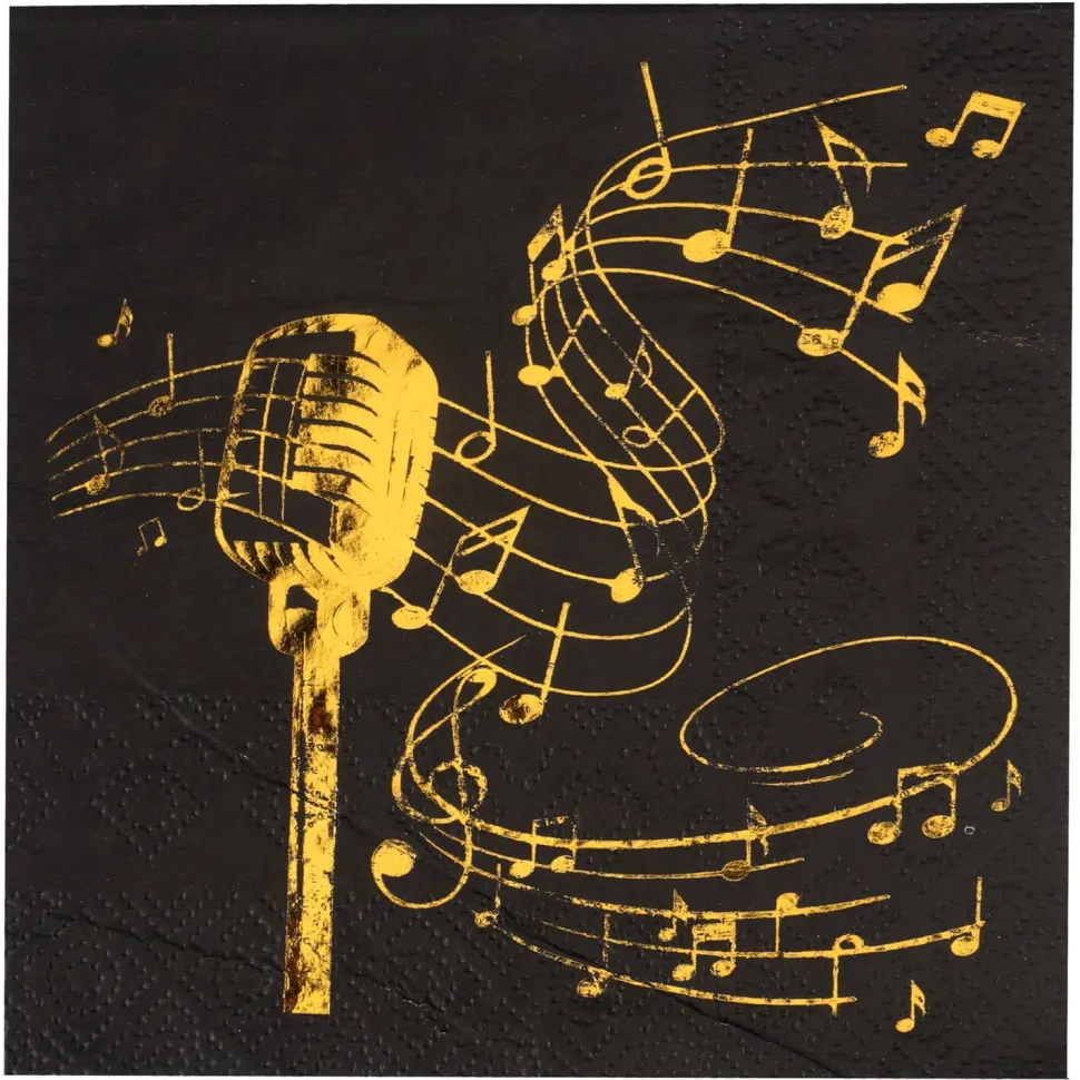 Serviettes en papier x 10 - Disque d'or - RueDeLaFete