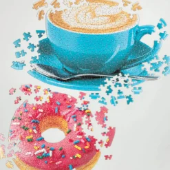Set de 2 Puzzles forme : Café et Donuts - Galison