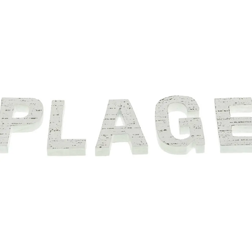Set de 5 lettres PLAGE bois blanchi 8cm - RueDeLaFete