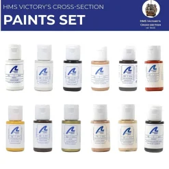 Set de 12 peintures pour maquette bateau section HMS Victory - Artesania