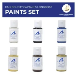Set de 6 peintures pour maquette Canot Auxiliaire HMS Bounty -Jolly Boat - Artesania