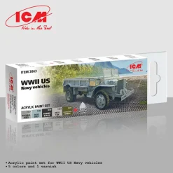 Set de peintures pour les véhicules de la marine américaine de la seconde Guerre Mondiale - ICM