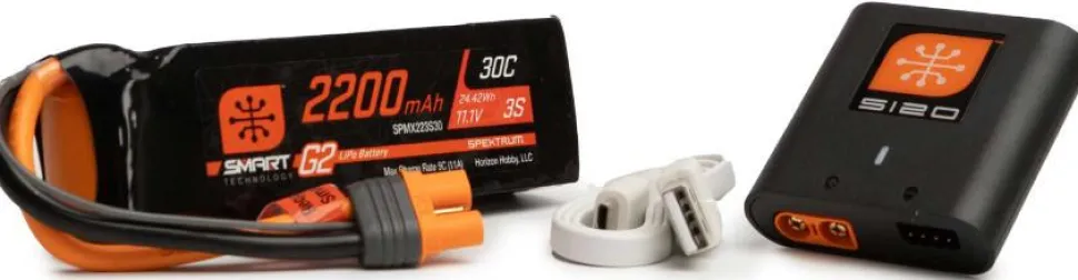 Smart G2 Powerstage Air Bundle 3S 2200mAh LiPo Battery and S120 Charger - Spektrum