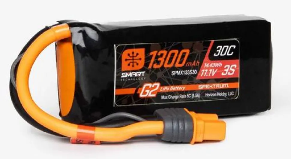 Smart Lipo 3S 11.1V 1300mAh 30C G2 IC3 - Spektrum