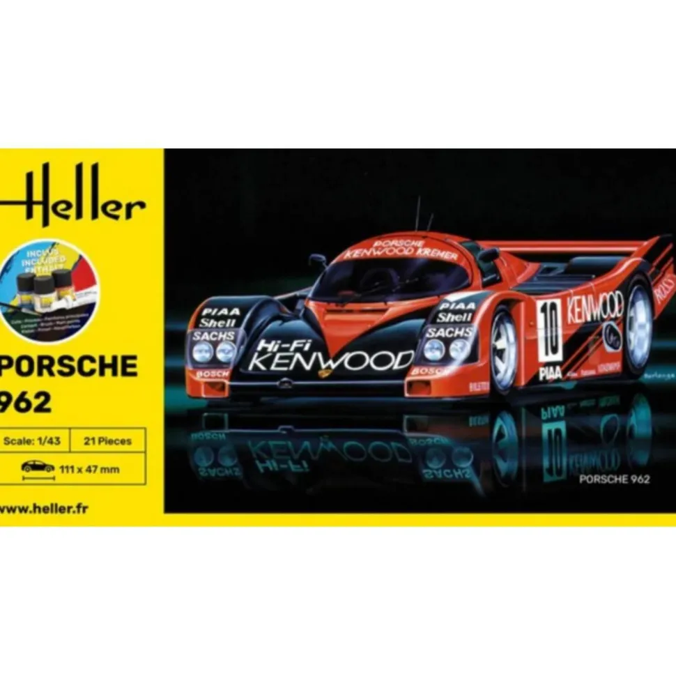 STARTER KIT : Maquette voiture : Porsche 962 in 1:43 - Heller