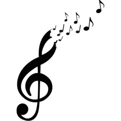 Sticker Clé de Sol noire 20x70cm - RueDeLaFete