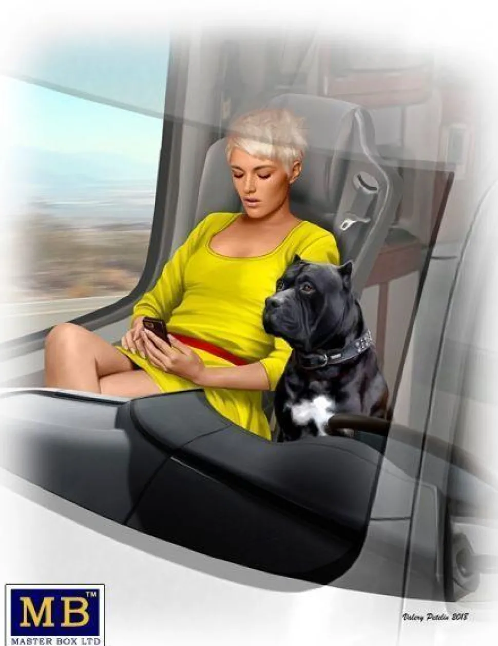 Truckers series.Joni(Lookout)Johnson&her dog Maxx- 1:24e - Master Box Ltd. - Master Box