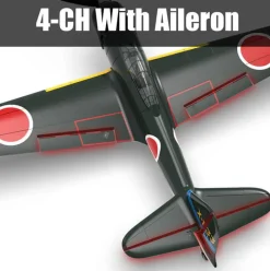 VOLANTEX Mitsubishi Zero 4CH 317mm Brushed avec Gyro EPP RTF - Volantex