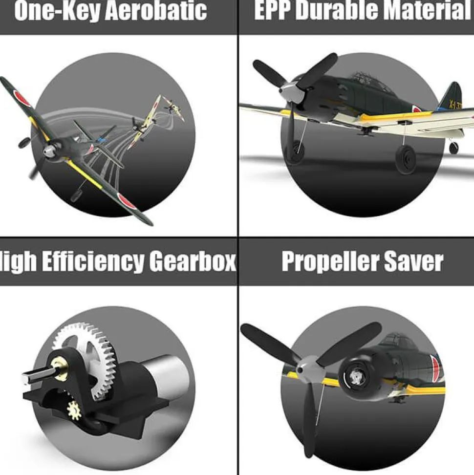 VOLANTEX Mitsubishi Zero 4CH 317mm Brushed avec Gyro EPP RTF - Volantex
