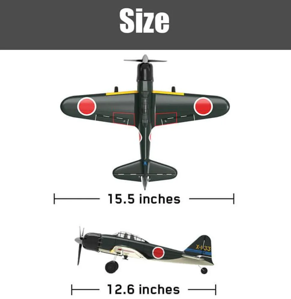 VOLANTEX Mitsubishi Zero 4CH 317mm Brushed avec Gyro EPP RTF - Volantex
