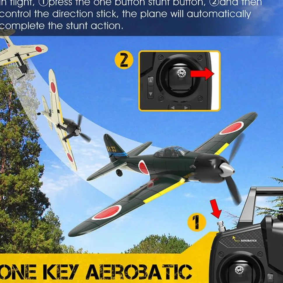 VOLANTEX Mitsubishi Zero 4CH 317mm Brushed avec Gyro EPP RTF - Volantex