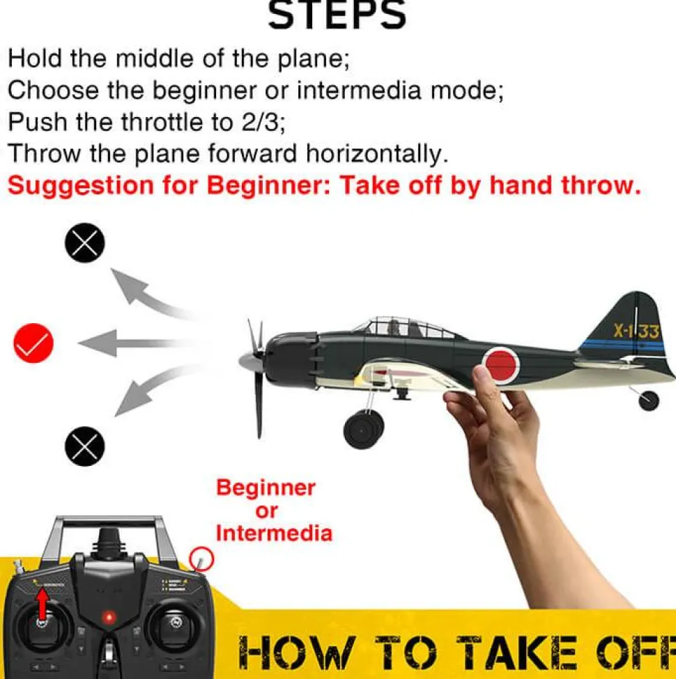VOLANTEX Mitsubishi Zero 4CH 317mm Brushed avec Gyro EPP RTF - Volantex