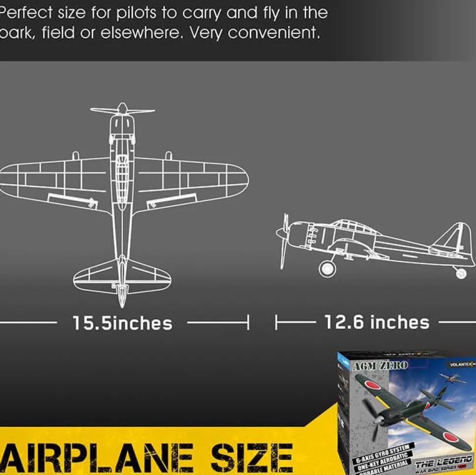VOLANTEX Mitsubishi Zero 4CH 317mm Brushed avec Gyro EPP RTF - Volantex